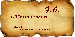 Fórizs Orsolya névjegykártya