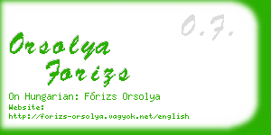 orsolya forizs business card
