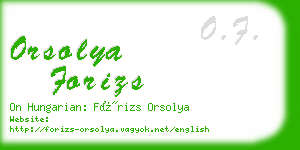 orsolya forizs business card